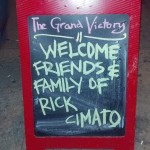 Rick Cimato Memorial Bar sign at Grand Victory